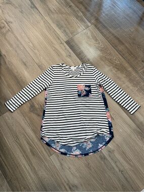 Charming Charlie - Striped Floral Shirt